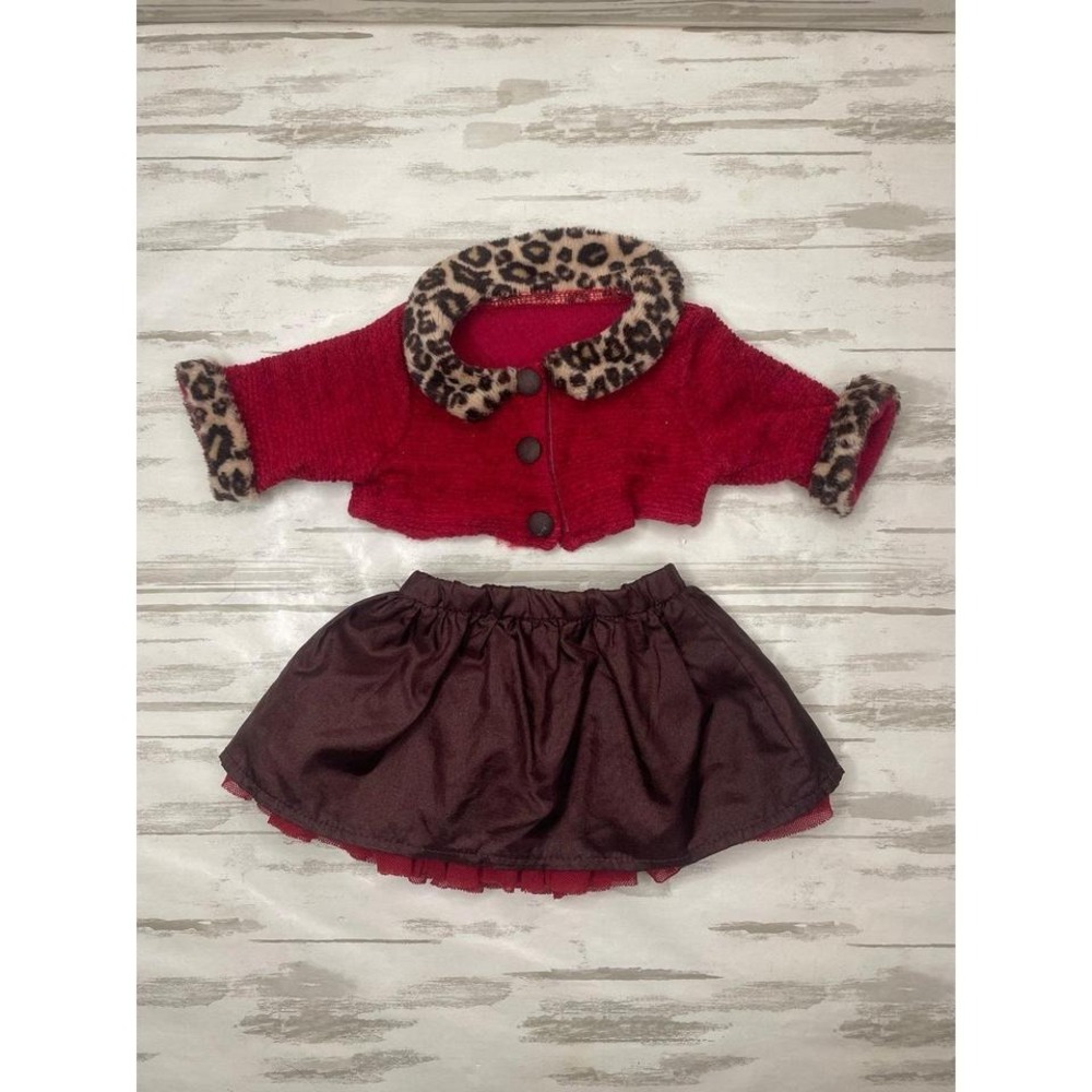 American Girl Bitty Baby Chocolate Cherry Leopard Outfit.